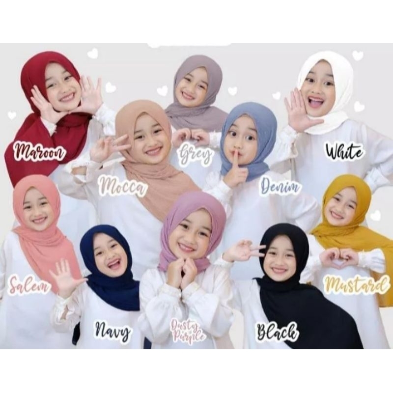 3 PCS Hijab Pashmina Plisket Kerudung Anak