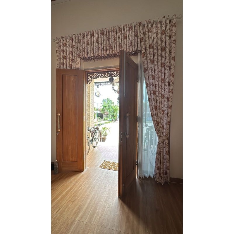 Gorden poni 1 set Gorden jendela poni atas pintu Hordeng mewah panjang
