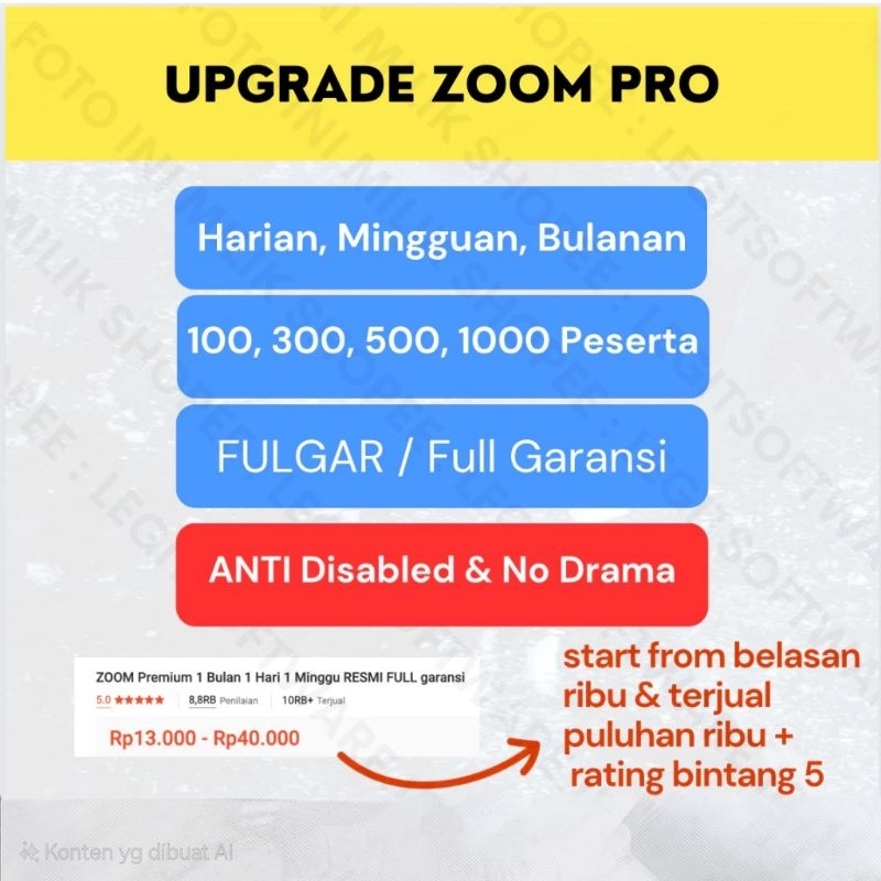 ZOOM LISENSI 1 BULAN I ZOOM 100 PESERTA I UPGRADE ZOOM MEETING 100 PESERTA I SEWA ZOOM MERTING 100 P