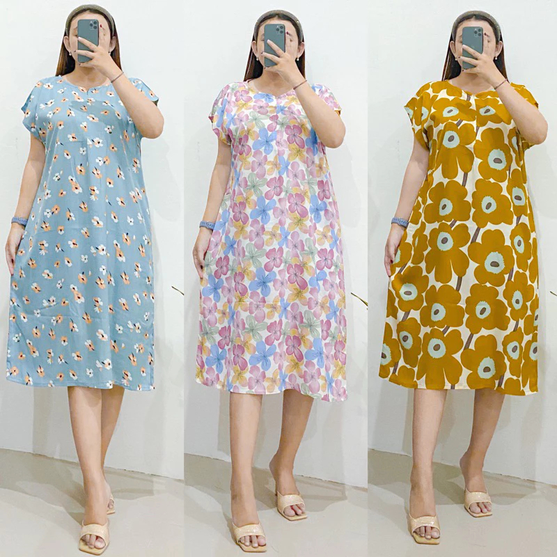 Daster Viral Motif | Daster Ruffle Bahan Rayon Crinkle & Katun | Daster Kekinian Motif  daster BUSUI