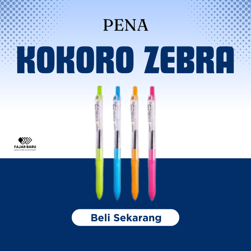 

[ PCS ] PENA PULPEN KOKORO ZEBRA CLICK - TINTA GEL - TINTA HITAM