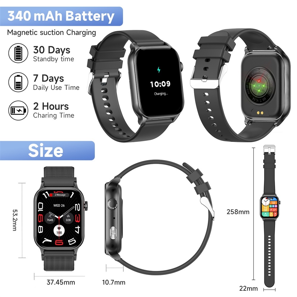 hot deals new skmei b58 smartwatch ip67 waterproof jam tangan smartwatch pria 1.95inci amoled touch