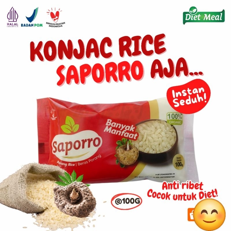 

Beras Porang SAPORRO kemasan 100 gram diet rendah kalori