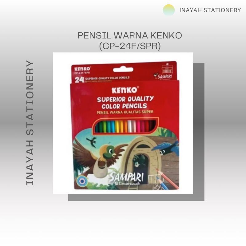 

PENSIL WARNA KUALITAS SUPER MEREK KENKO 1SET ISI 24 WARNA [CP-24F/SPR] SAMPARI Lukisan Stationery