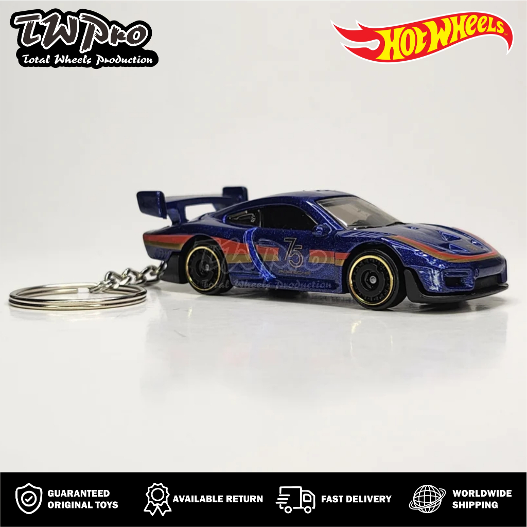 GANTUNGAN KUNCI HOT WHEELS PORSCHE 935 BLUE 75TH - KEYRING - KEYCHAIN - CUSTOM - TOTAL WHEELS