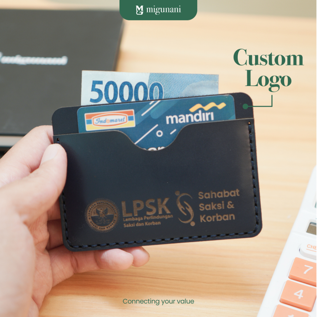 Card Holder B / Dompet Kartu Kulit Sintesis / 6 Slot Kartu + 1 Slot Emoney / Custom Dompet Kartu/ Cu