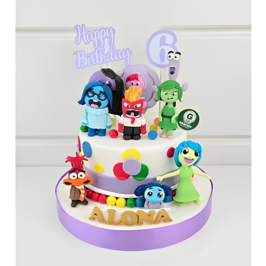 

CAKE TEMA INSIDE OUT UK 20CM / CAKE ULANG TAHUN