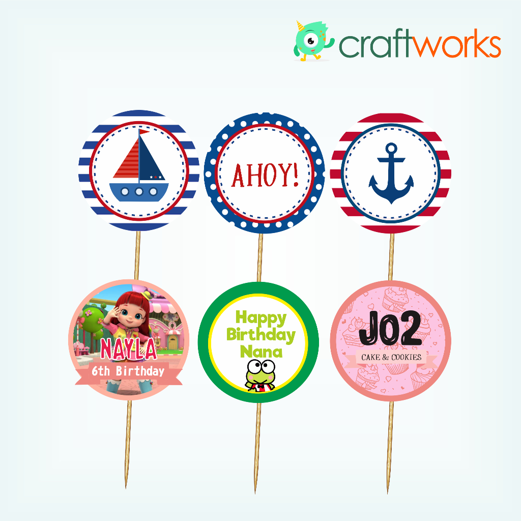 

CUPCAKE TOPPER CUSTOM - TOOTHPICKS