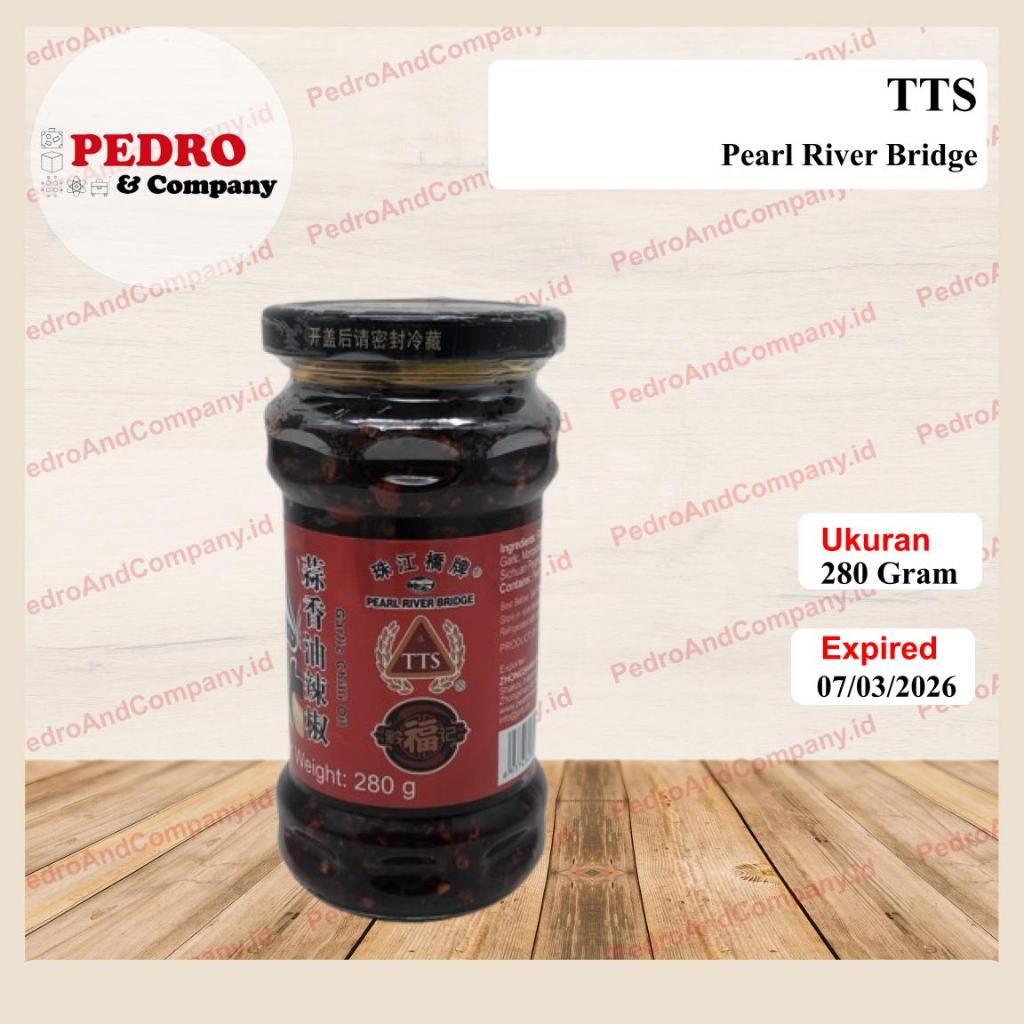 

Pearl River Bridge Garlic Chili Oil 280 gram cabe minyak bawang China TTS