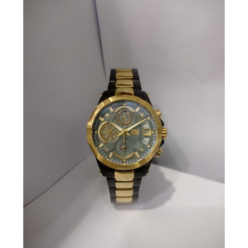 CV71088 Jam Tangan Wanita Christ Verra CV 71088 Original Grey Gold