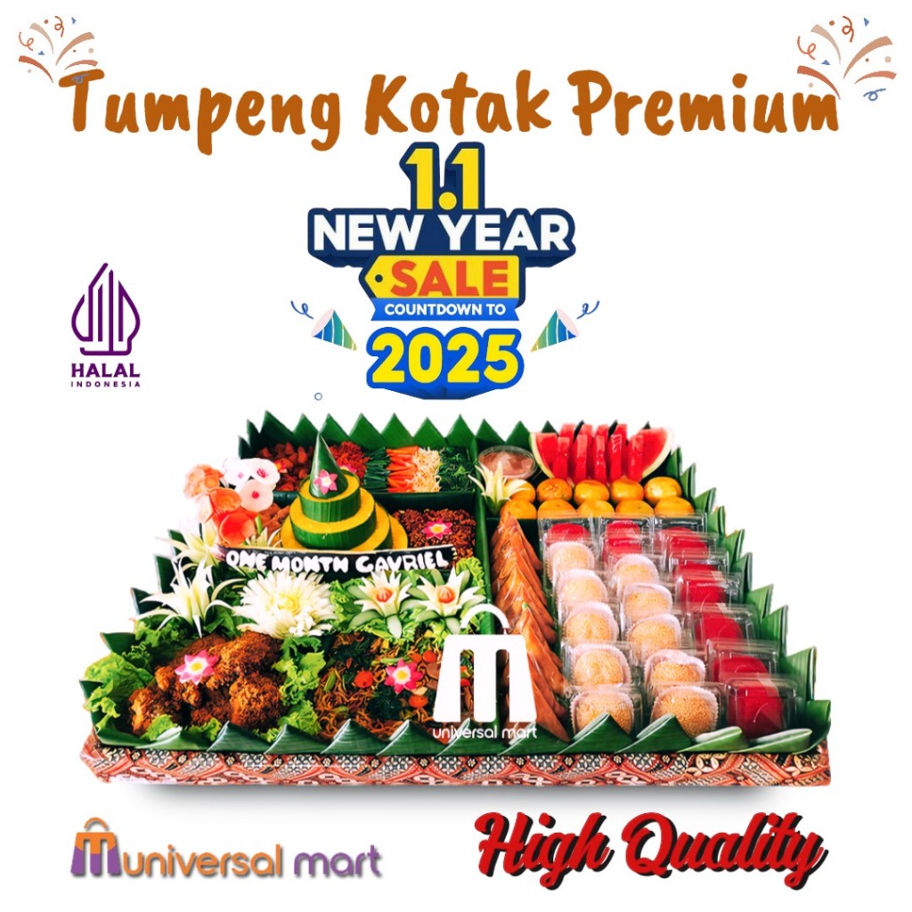 TUMPENG NASI KUNING PREMIUM PAKET LENGKAP PORSI BERVARIASI