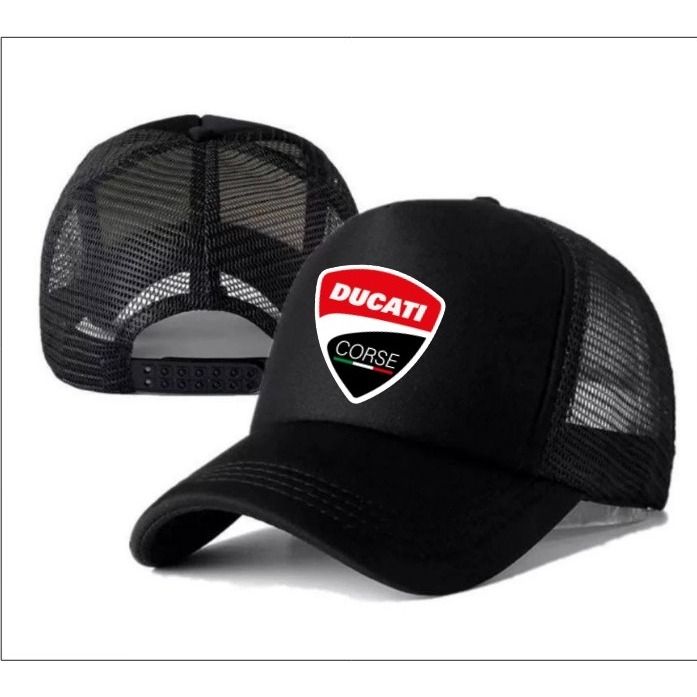 Topi Trucker DUCATI CORSE - Topi Distro DUCATI CORSE Logo - Topi DUCATI CORSE Premium - Topi Pria De