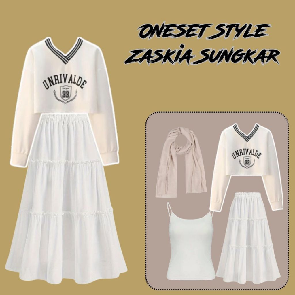 OOTD Mama Kia Pashmina Tanktop Sweater Rok Style Wanita