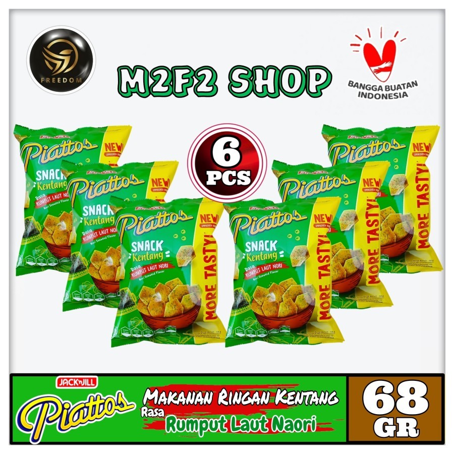 

Piattos Keripik Kentang Rasa Rumput Laut Nori Seaweed Flavor | Snack Makanan Ringan Bag - 68 gr (Kemasan 6 Pcs)