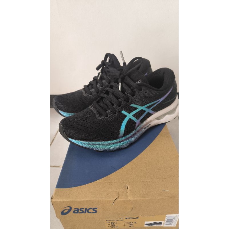 Sepatu Asics Womens Gel Nimbus 24 Platinum Black Original Second