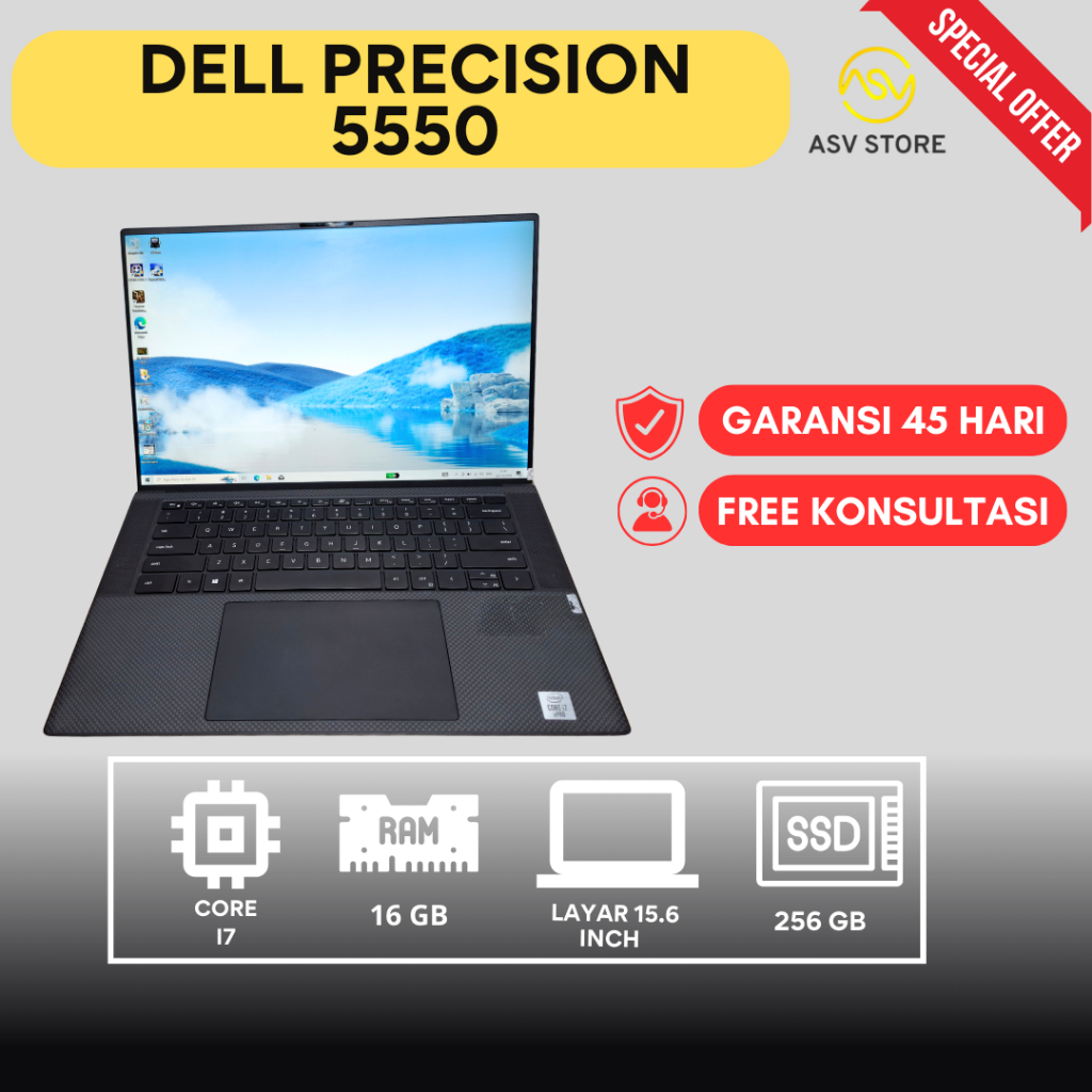 DELL PRECISION 5550 CORE I7 10750H NVIDIA QUADRO T2000 LAPTOP WORKSTATION EDITING RENDERING GAMING M