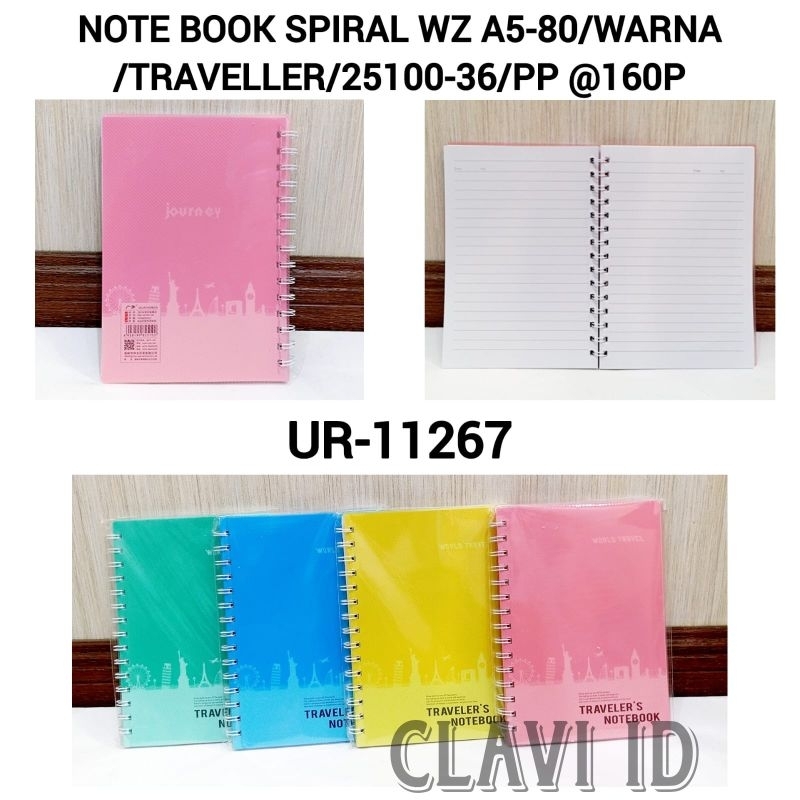 

CLAVI BUKU TULIS SPIRAL A5-80 BIASA COVER PLASTIK WARNA POLOS/BUKU SPIRAL/CATATAN/NOTEBOOK/NOTE BOOK