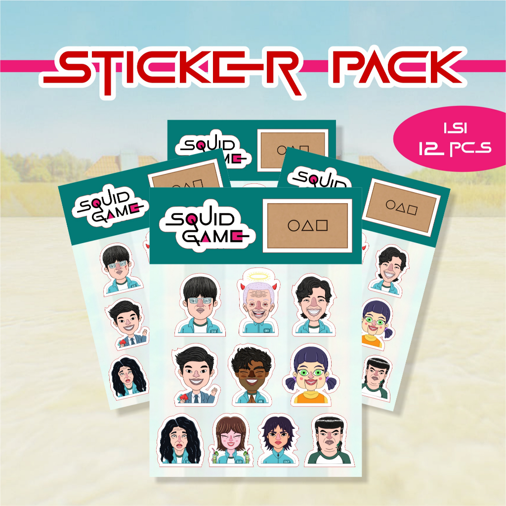 

Stiker Pack SQUID GAME Cutting Waterproof Glossy Tumbler Laptop Notes Phonecase