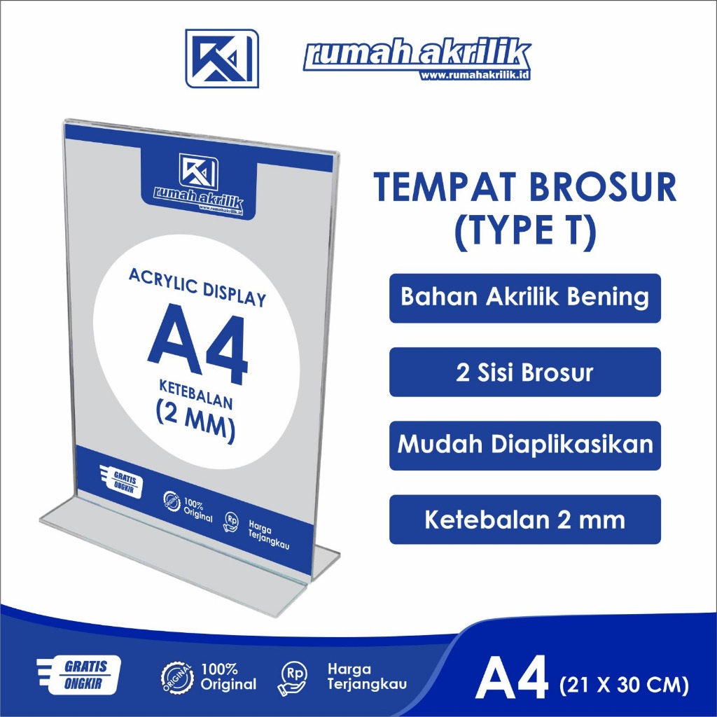 

(RUMAH AKRILIK) TEMPAT BROSUR AKRILIK UKURAN A4 - 2 SISI BENING / POTRAIT - LANDSCAPE TEBAL 2 MM / TENT HOLDER / TENT CARD STAND AKRILIK / BROCHURE HOLDER ACRYLIC / TEMPAT BROSUR AKRILIK / RAK BROSUR AKRILIK / DISPLAY MENU MEJA / ACRYLIC FLYER HOLDER