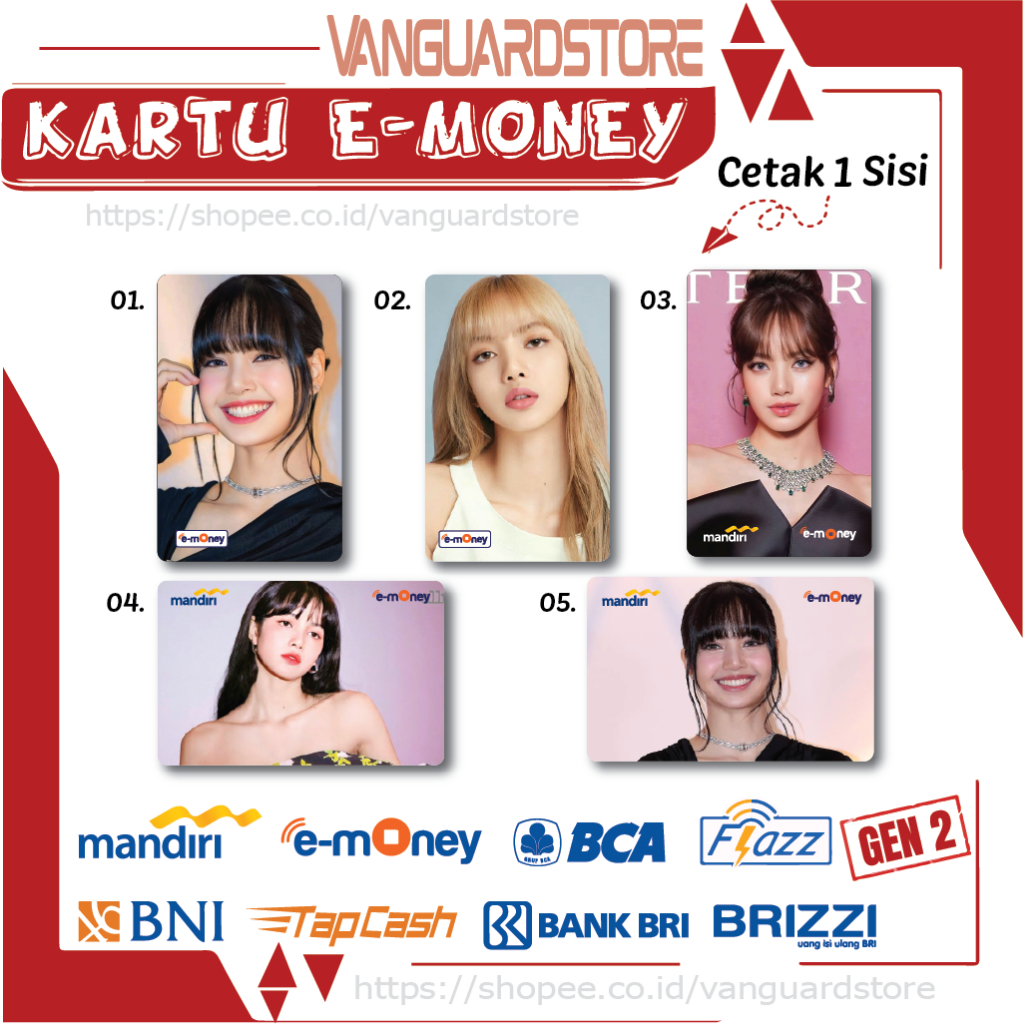 KARTU E MONEY E TOLL KPOP LALISA BLACKPINK KOREA 21 EMONEY MANDIRI FLAZZ BCA BNI TAPCASH BRIZZI