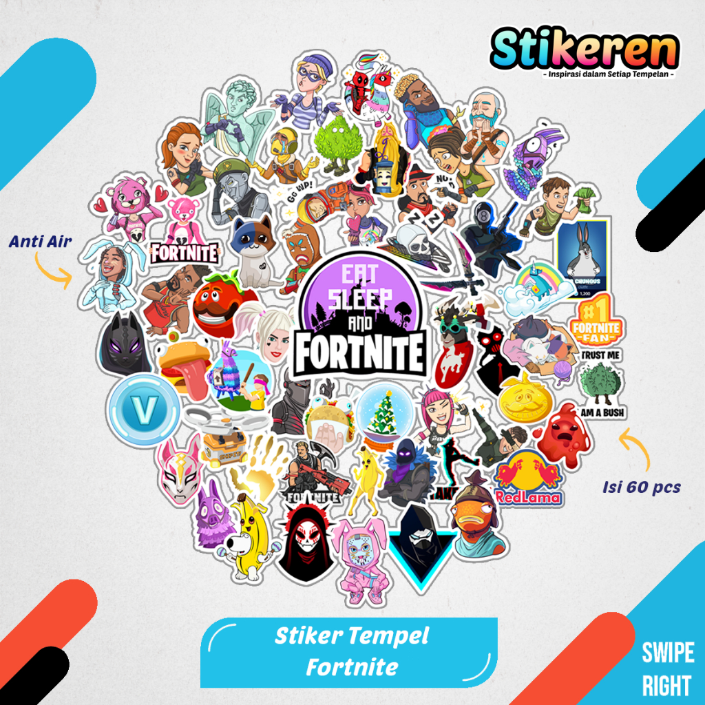 

Stiker Anime Fortnite Paper Vinyl Dekorasi Laptop Koper Tumbler Kulkas DIY