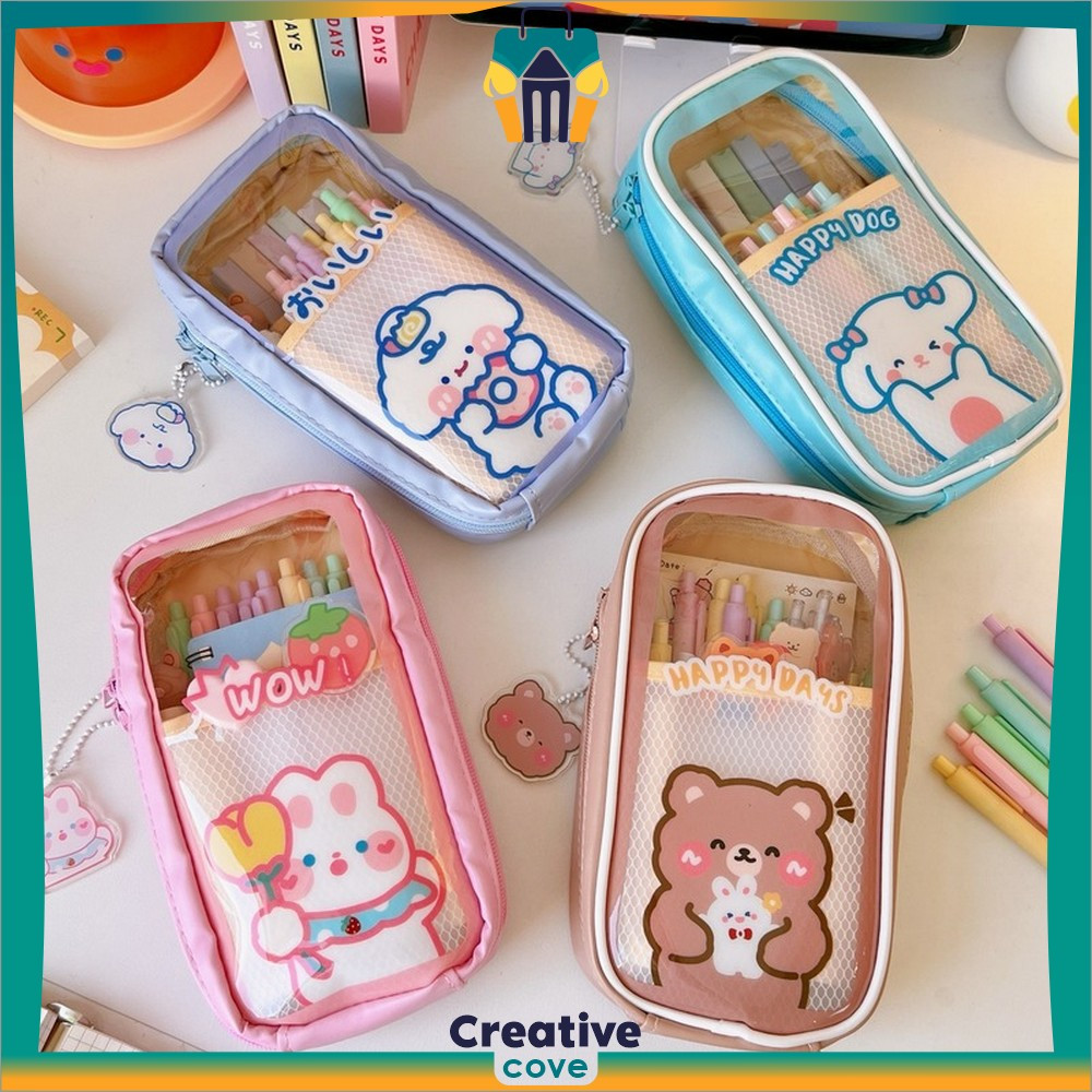 

Tempat Alat Tulis Tempat Pulpen Perlengkapan Sekolah / Tempat Pensil Anak Transparan Motif Kartun Pencil Case Multifungsi Ala Korea Pouch Serbaguna Creative Cove A61