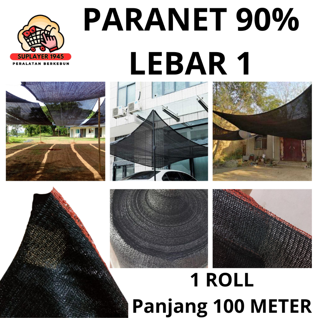 1 ROLL Paranet 90% LEBAR 1 METER ( Panjang 100 Meter ) - JARING PARANET - ANTI UV