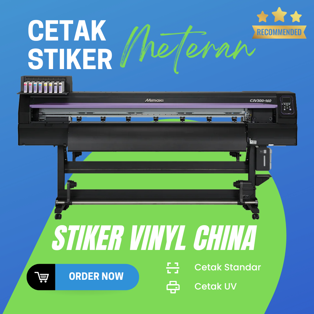 Cetak Stiker Vinyl Meteran - Cetak Stiker vinyl UV dan Standar