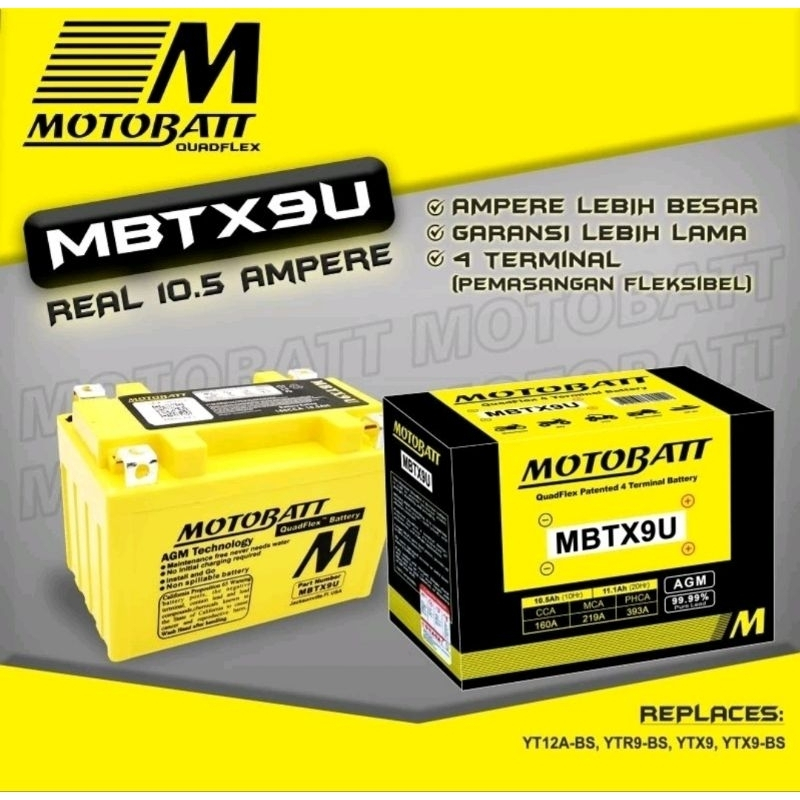 Aki MBTX9U Motobatt Original / Accu Motobatt MBTX9U