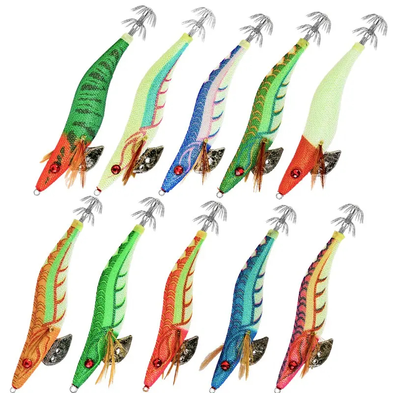 4.0# Umpan Pancing Udang Cumi Squid Egi Rattle (bunyi) SQUID JIG Glow in the Dark
