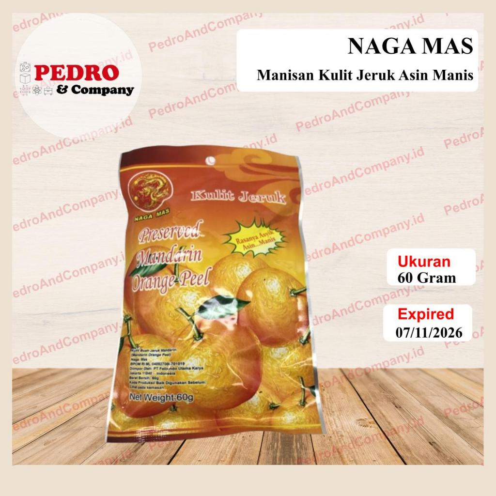 

Naga Mas Preserved Mandarin Orange Peel 60 gram manisan kulit jeruk asin manis