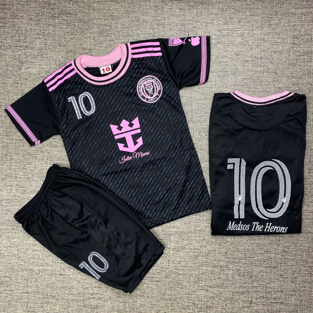 SETELAN ANAK BAJU BOLA JERSEY BOLA MIAMI HITAM MURAH