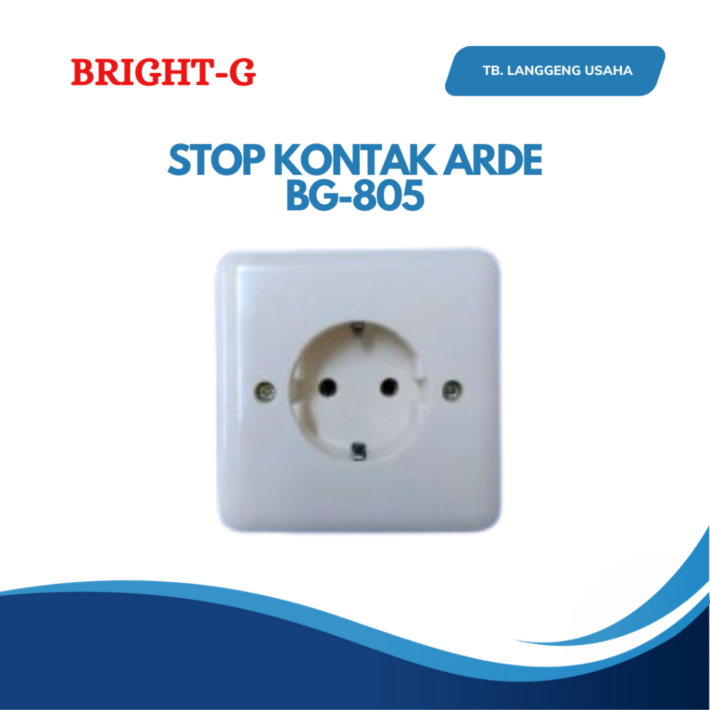 BRIGHT-G BG-805 STOP KONTAK TANAM TEMBOK DINDING / SAKLAR ARDE / STOP KONTAK INBOW SINGLE / 1 GANG /