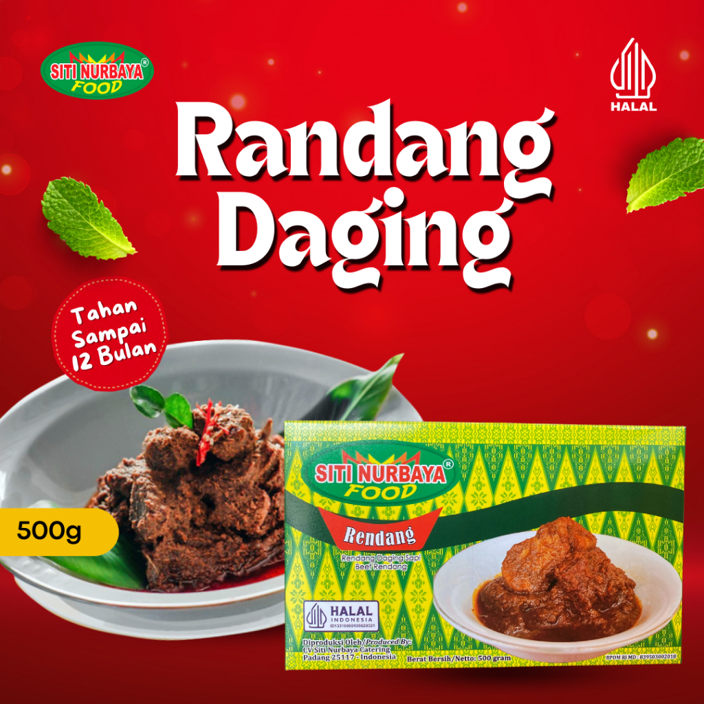 

Rendang Daging Sapi (500g) - Siti Nurbaya Food