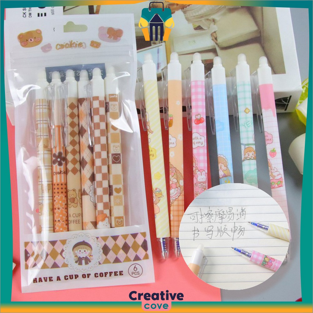 

Set Pena 6IN1 0.5MM Tinta Bisa di Hapus Motif Karakter Kartun / Eraseble Pen Pulpen Mekanik Anak Sekolah / Eraser Pen ST Creative Cove A68
