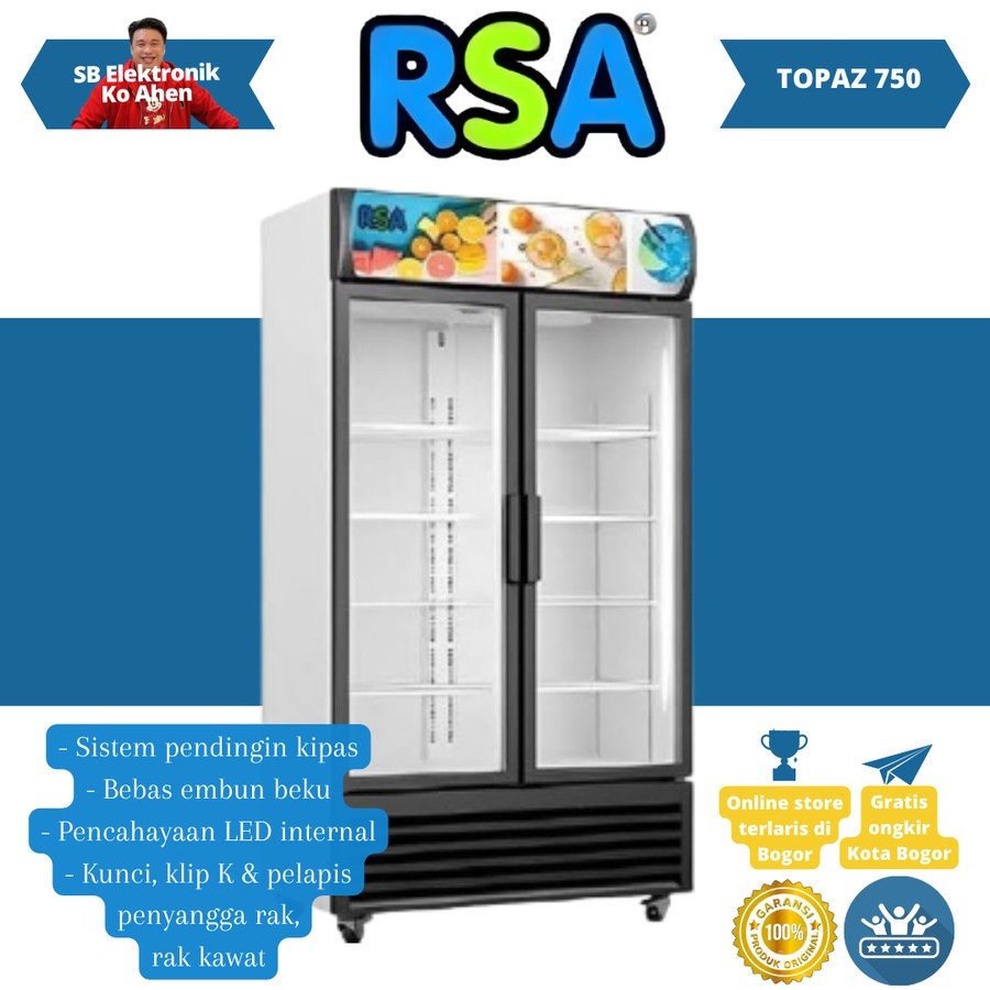 Showcase RSA 2 Pintu TOPAZ 750 Kapasitas 730 Liter