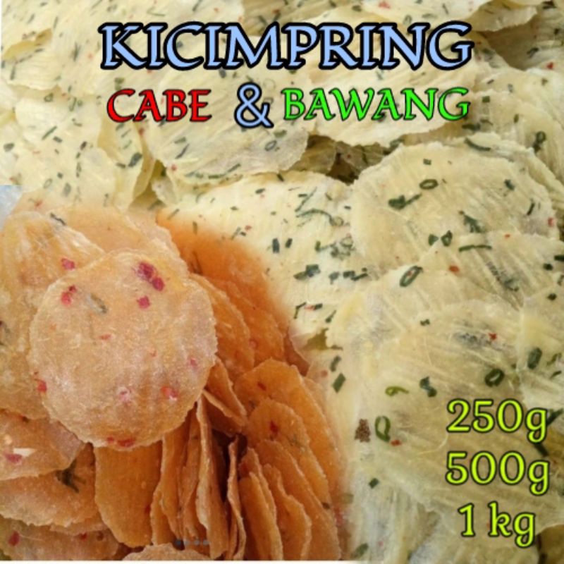 

Kicimpring / opak singkong Cabe dan Bawang ukuran standar Gurih dan Renyah