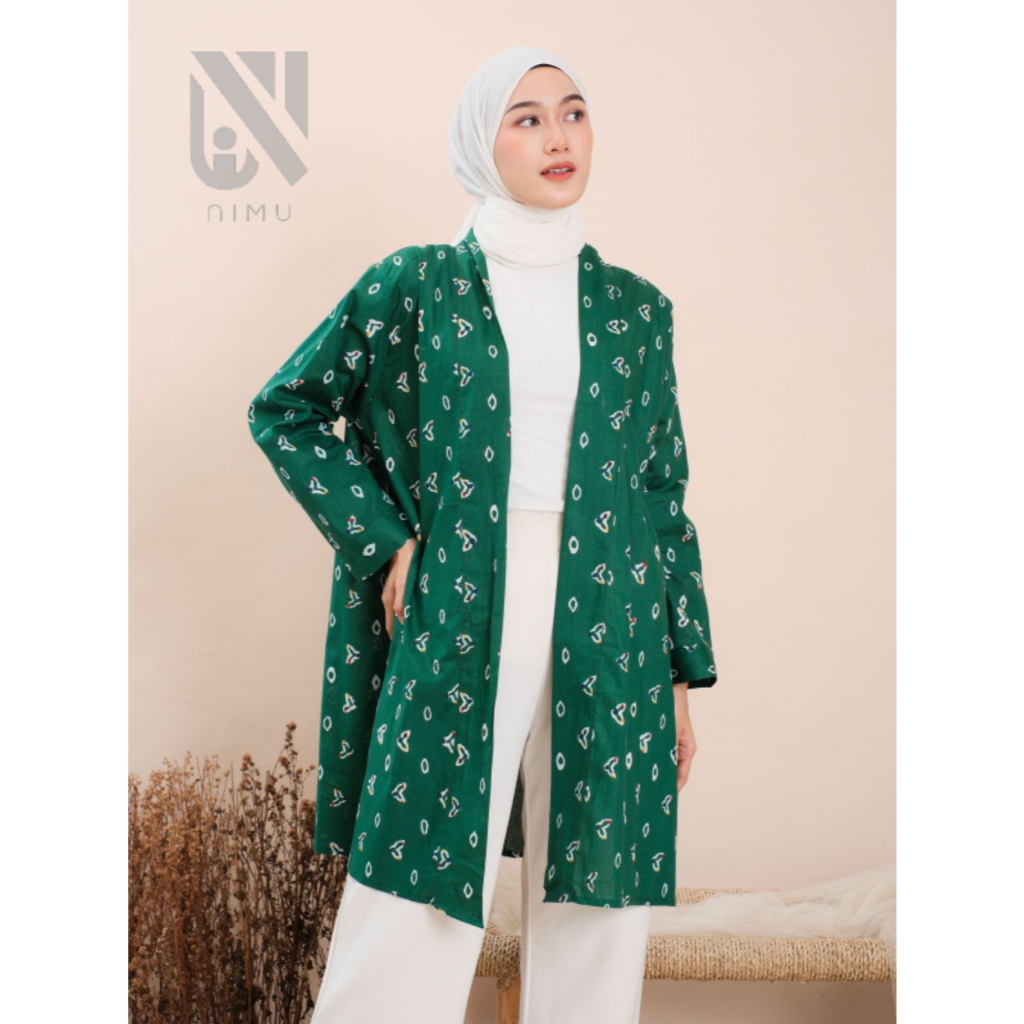 Blazer Batik Motif Jumputan / atasan wanita kekinian / Cardigan Wanita Fashion Muslim Outer