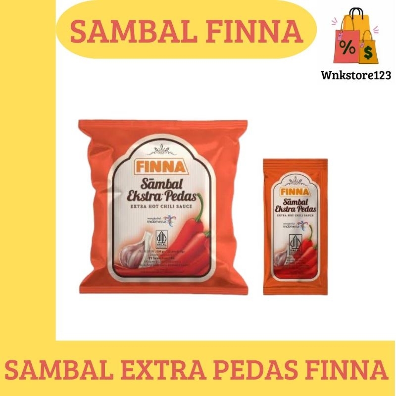 

Finna saos sambal extra pedas 1pack isi 22sachet @9gram