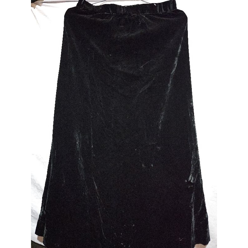 Rok Span Beludru Velvet Hitam Pl