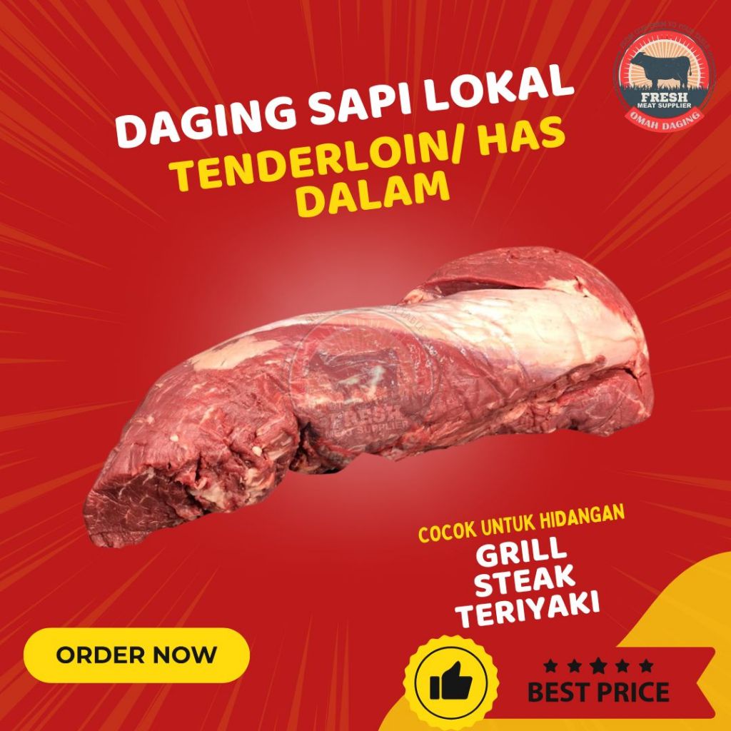 

Daging Sapi Tenderloin Steak / Has Dalam Daging Sapi Lokal