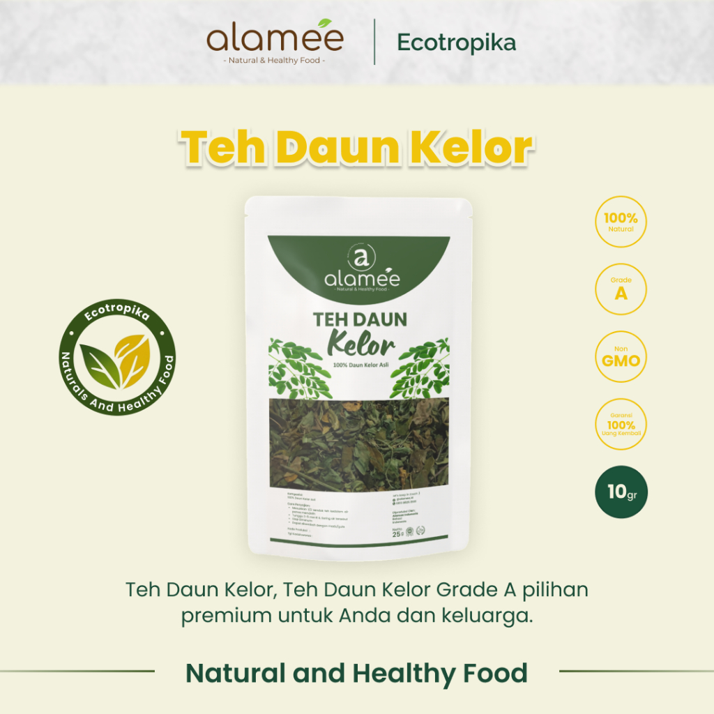 

Teh Daun Kelor Alami Moringa Tea Flower Asli Kering Organik HERBAL ASAM URAT REMATIK DIABETES 10gram