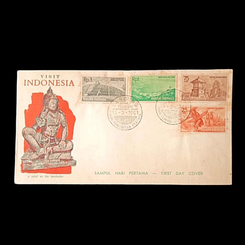 

Perangko Sampul Hari Pertama Visit Indonesia 15-3-1961 Antik