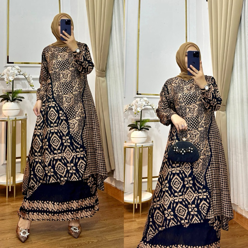 R QUEEN BATIK VISCOSE WANITA BAHAN DOBBY STELAN BATIK WANITA MODERN 2025 STELAN BATIK KONDANGAN ELEG