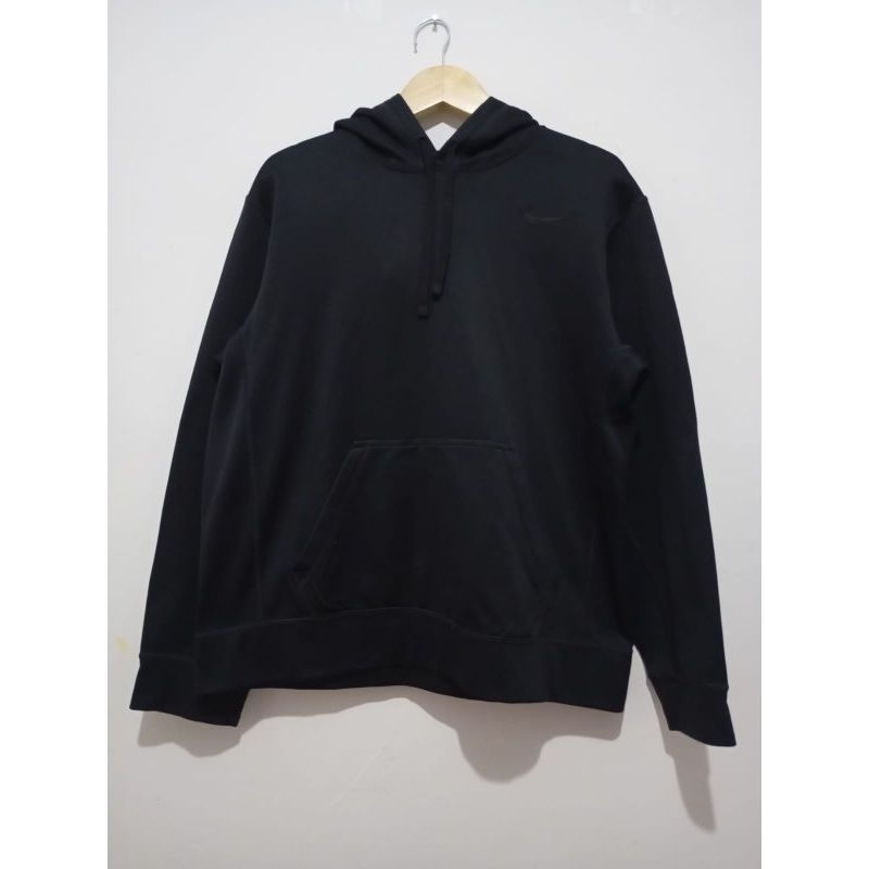 Jaket Hoodie Pria Nike Therma Fit Black on Black Original