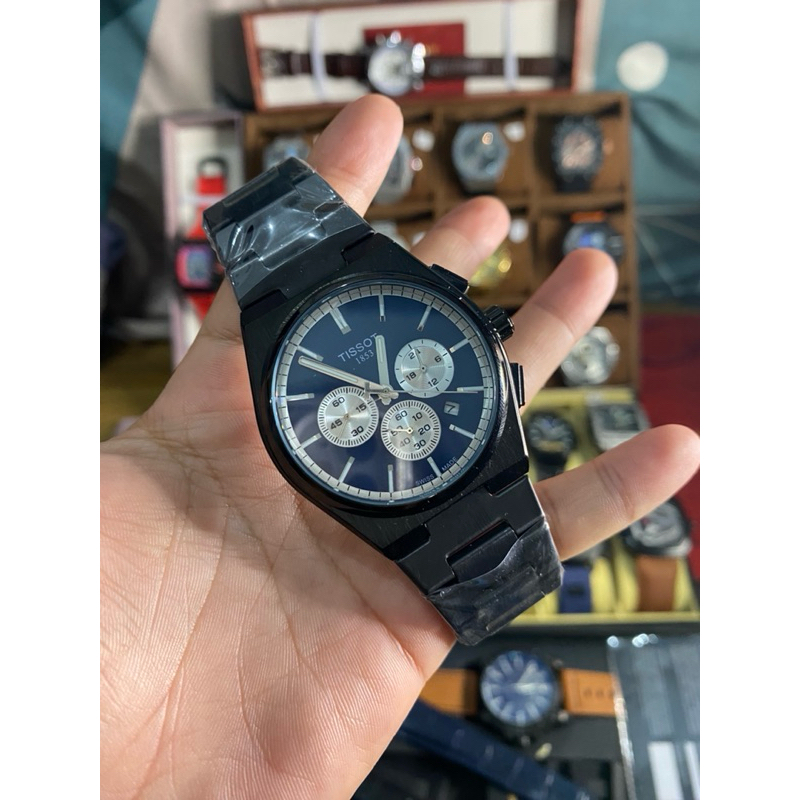 jam tangan pria TISSOT 1853 chrono aktif rantai stanlish steel