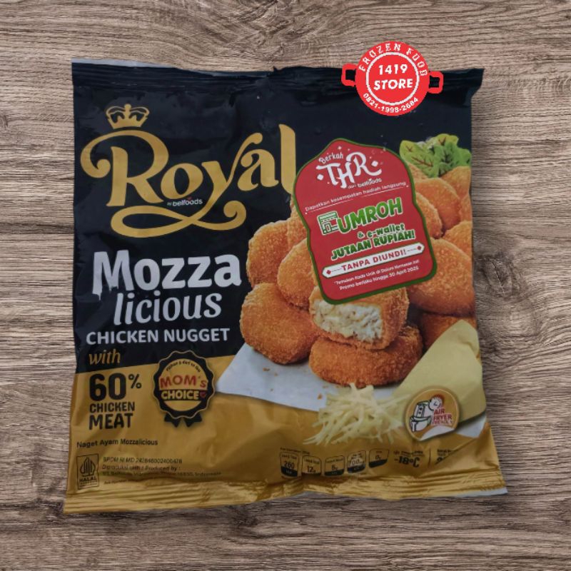 

Belfoods royal mozzalicious 250 gr / chicken nugget royal nugget mozarela 250 gr