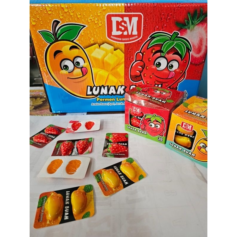 

Permen Lunak Rasa Buah Strawbery,Mangga..isi 30pcd