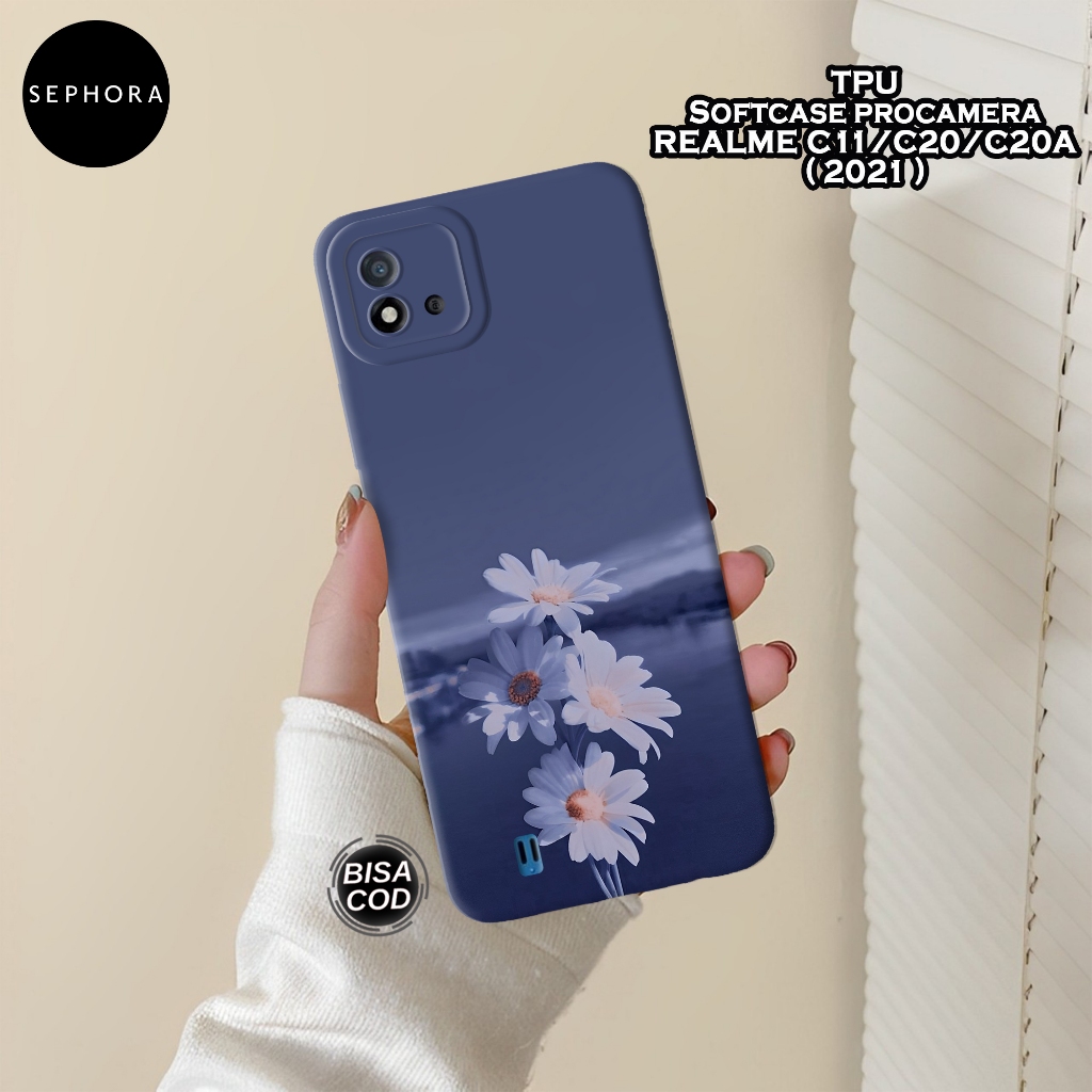 Case Realme C11/C20/C20A 2021 - Fashion Case Bunga - Softcase Realme C11/C20/C20A - Case Pro Camera 