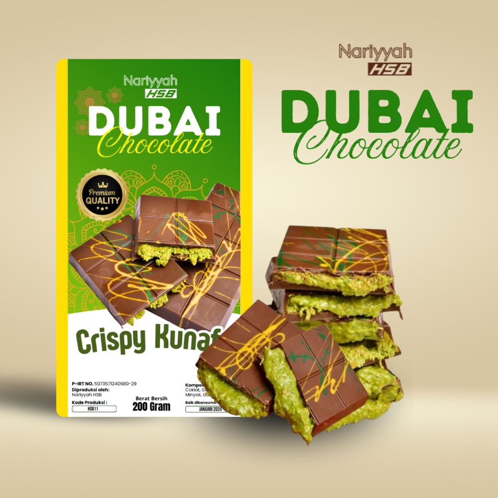 

Griya Nariyyah HSB - Cokelat Dubai Viral Crispy Kunafa Pistachio